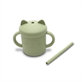 Bicchiere in Silicone con Manico e Cannuccia Fresh GREEN